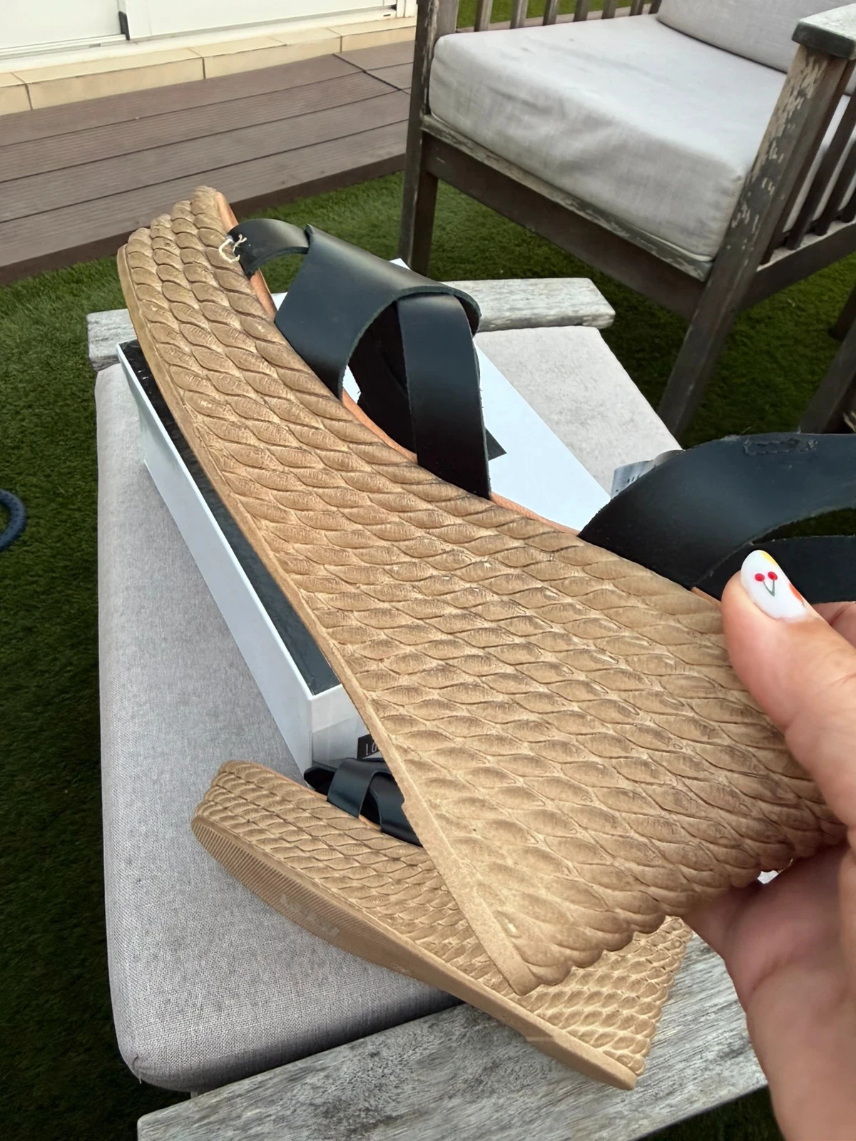 Sandalias de cuña negras con plataforma 🖤 – photo 8